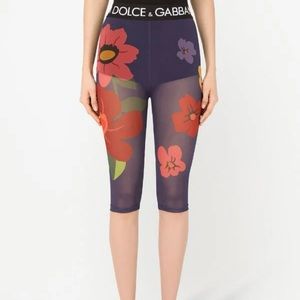 Dolce & Gabbana Floral Biker Mesh Short